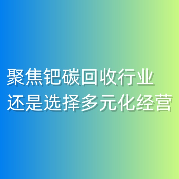 清輝鈀碳回收日記550，聚焦鈀碳回收行業(yè),還是選擇多元化經(jīng)營